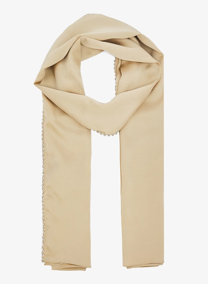 Classic Embellished Silver Detail Modest Hijab Headscarf